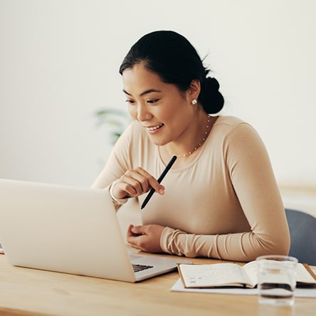 a woman sitting on a table